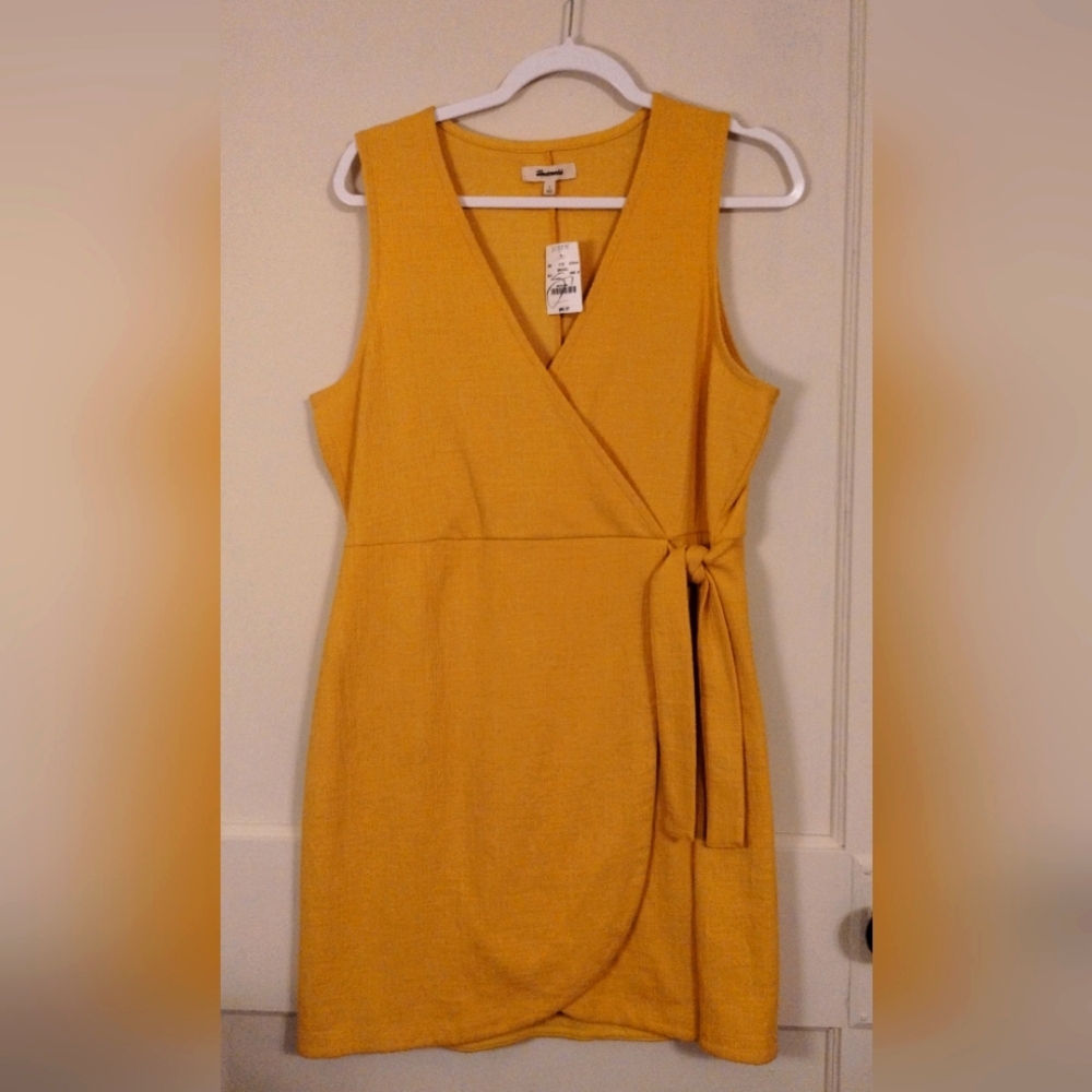 Yellow Wrap Dress, J. Crew. New With Tags. Women's Large.